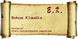 Bohus Klaudia névjegykártya