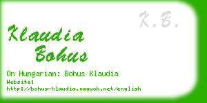 klaudia bohus business card